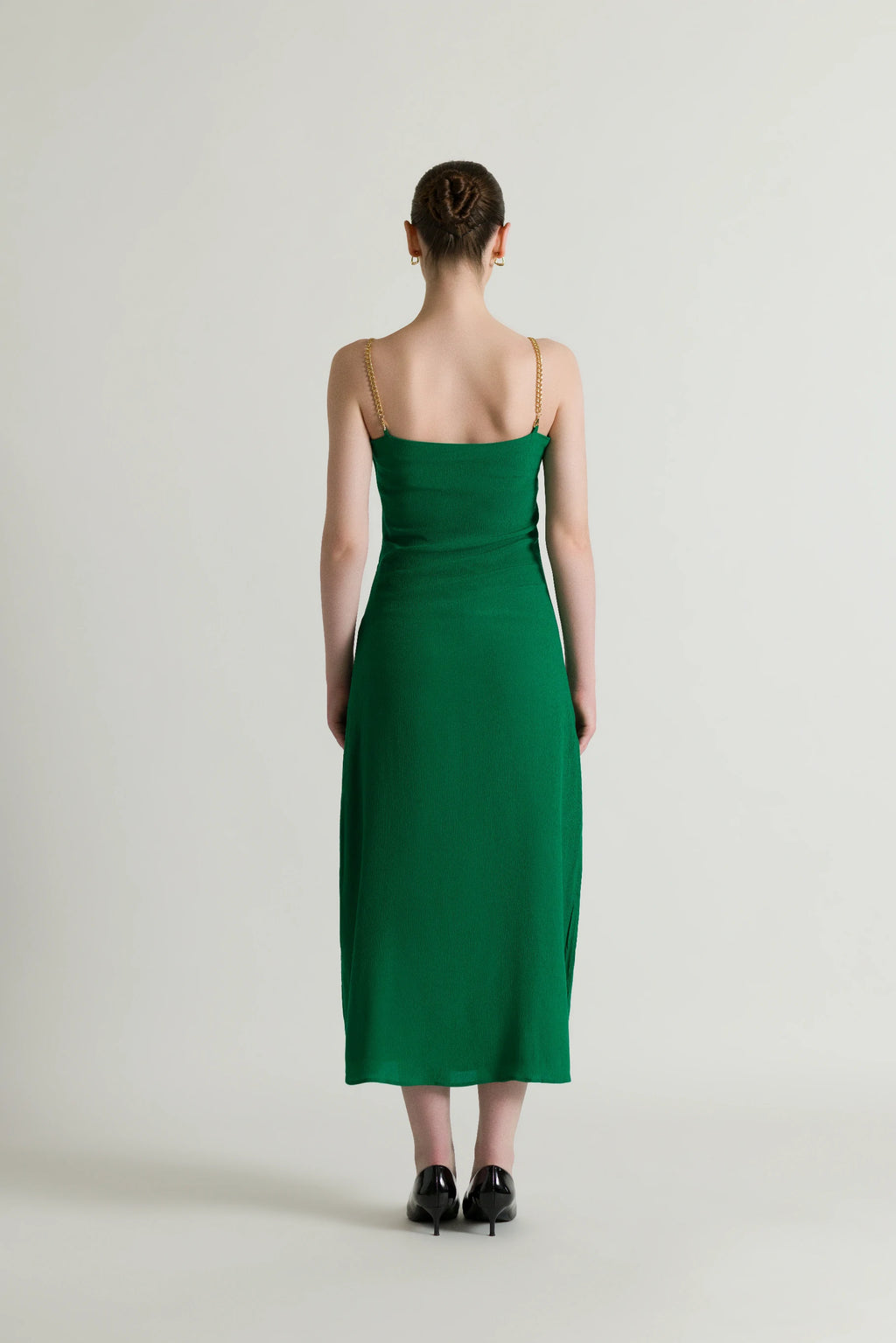 Spaghetti Green Midi Dress
