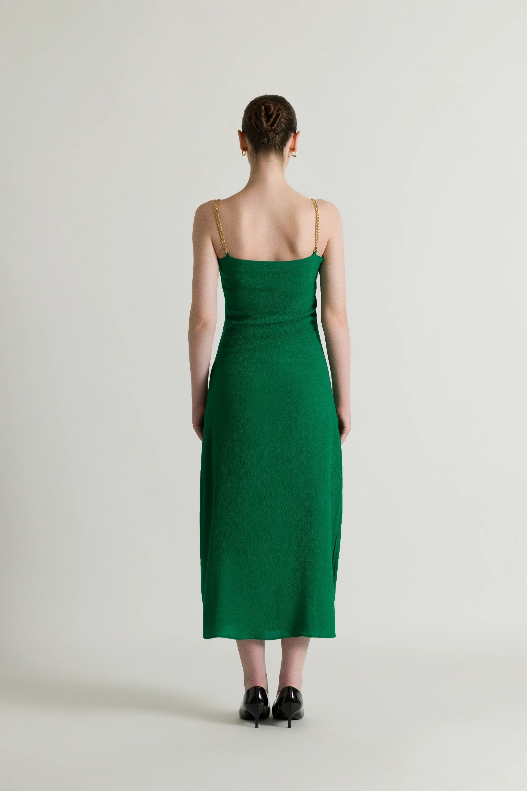 Spaghetti Green Midi Dress