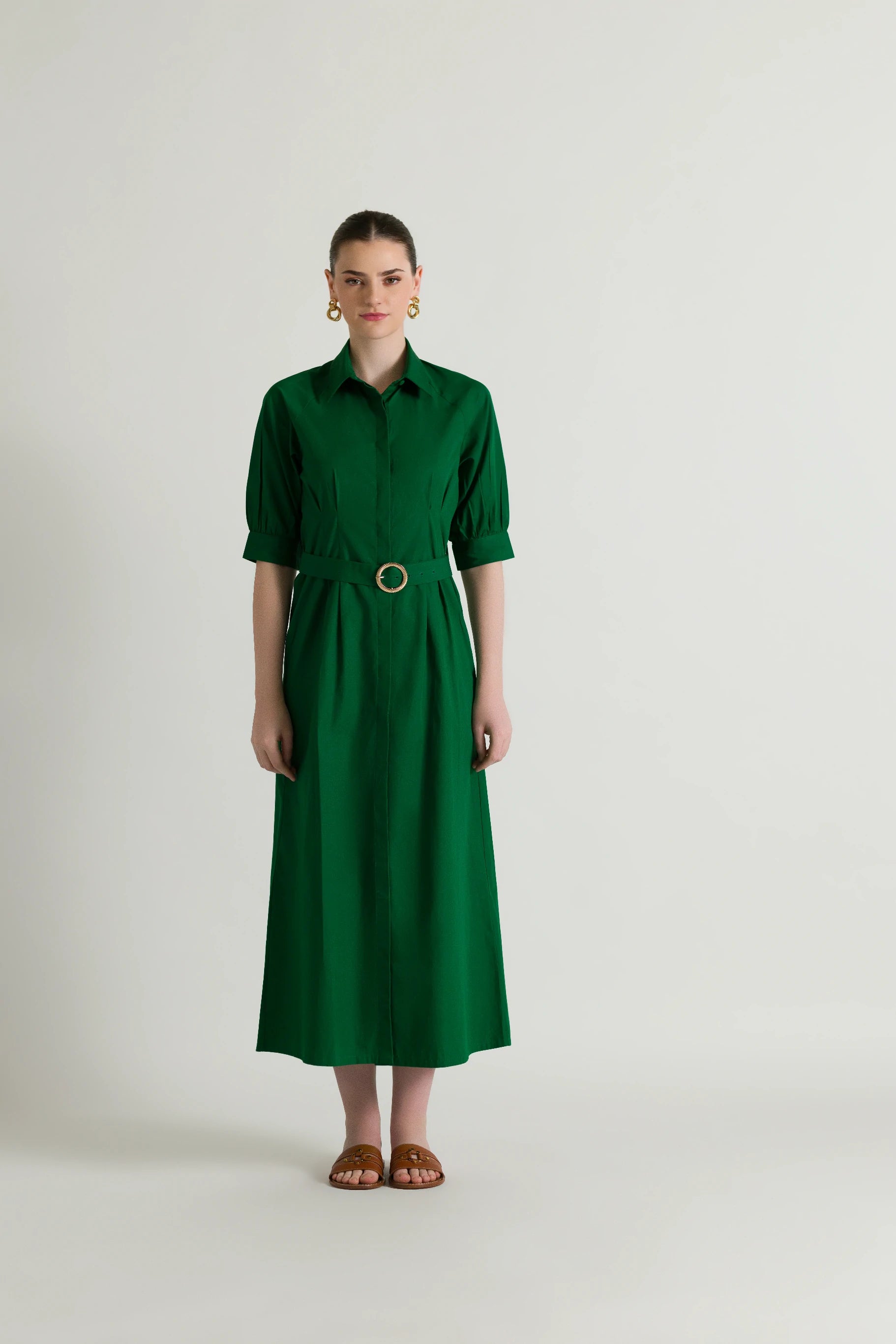 Classic Collared Flowy Dress