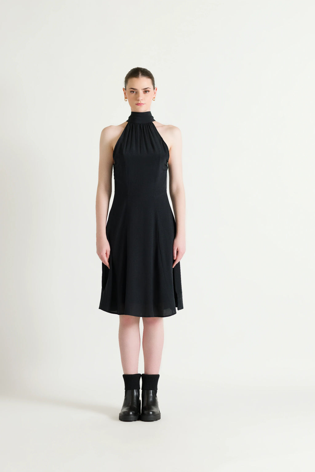 A-Line Flared Black Dress
