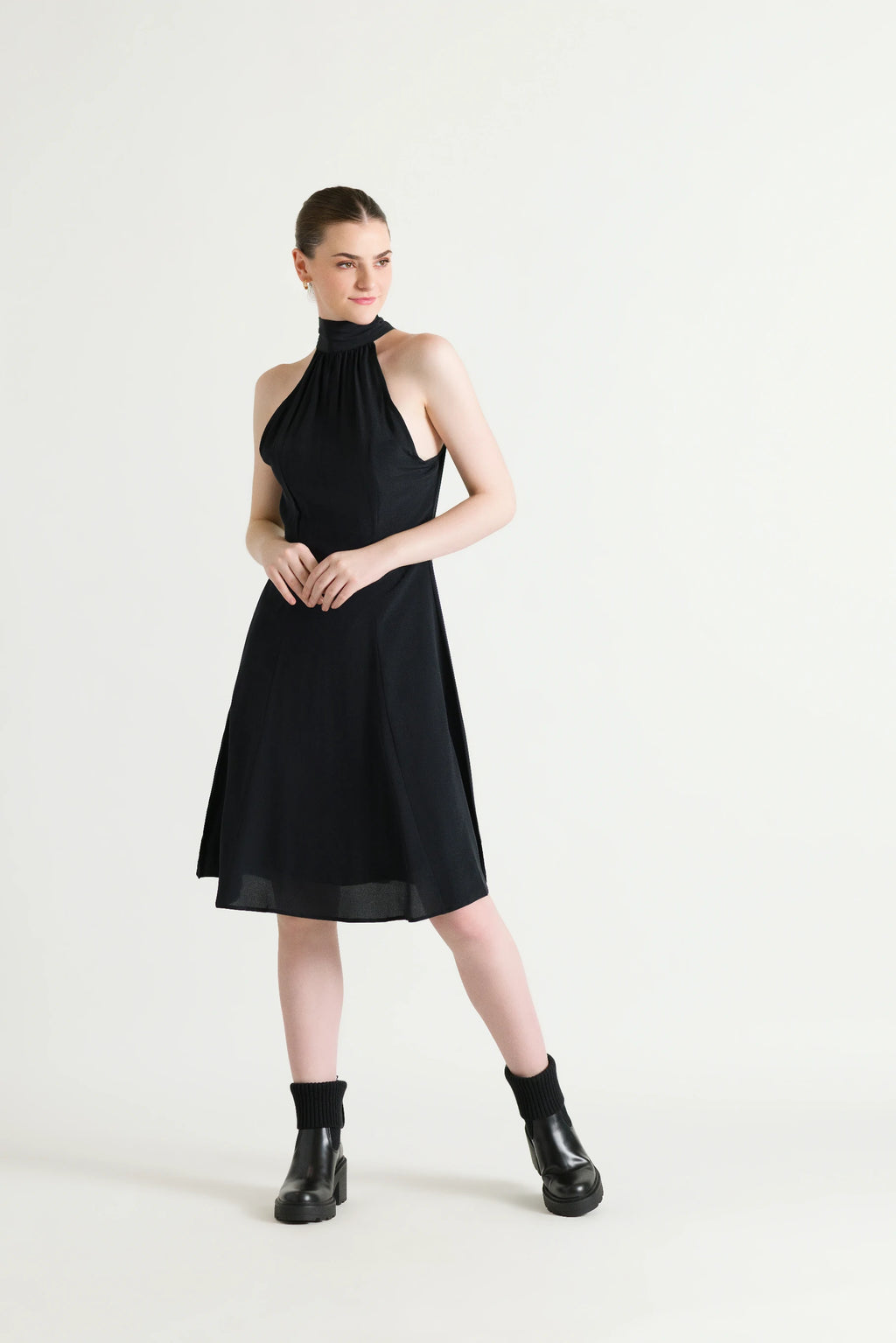 A-Line Flared Black Dress
