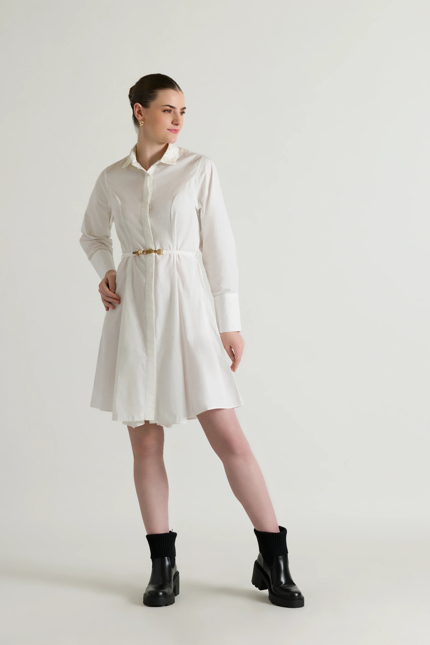 Embroidered White Mini Dress