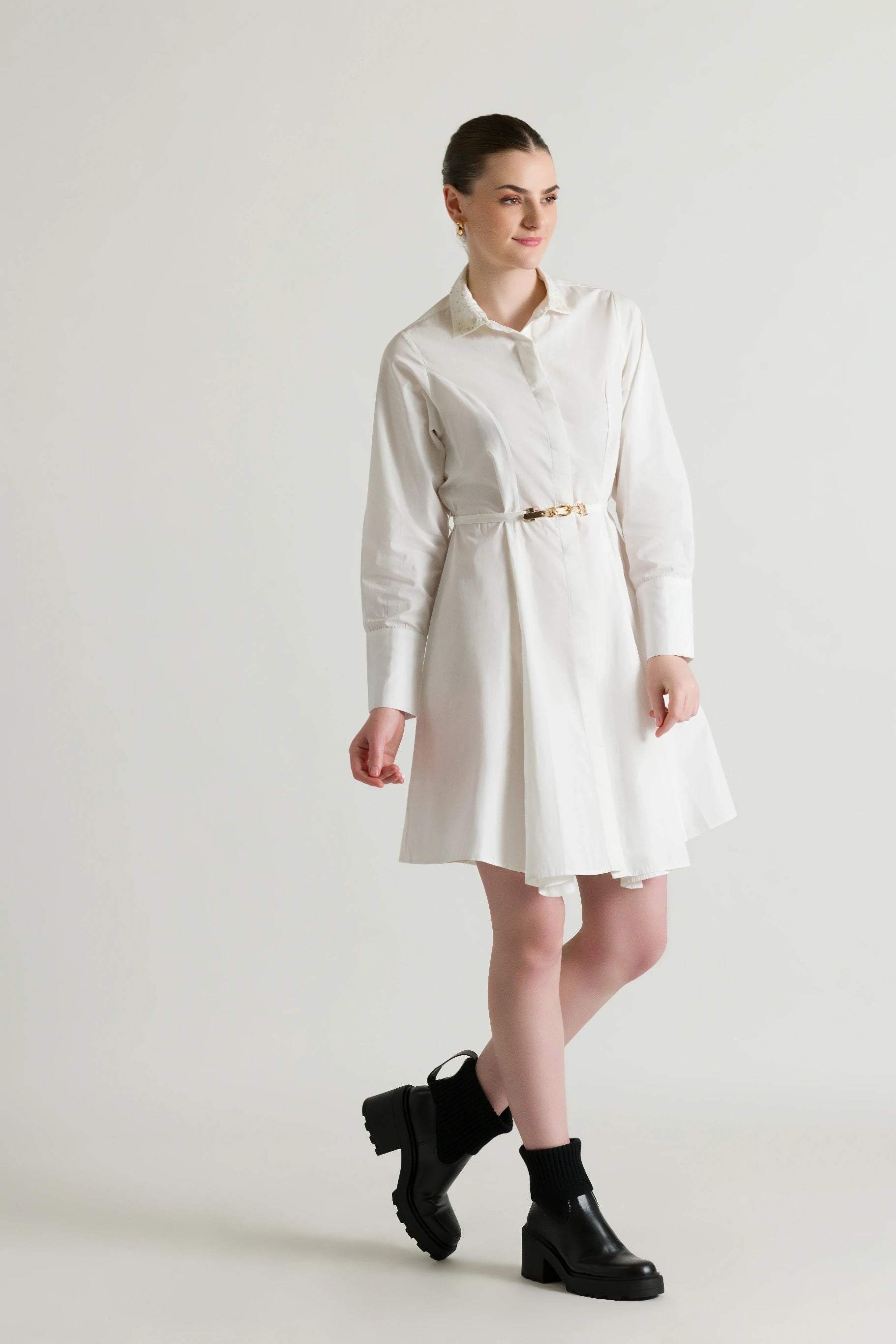 Embroidered White Mini Dress