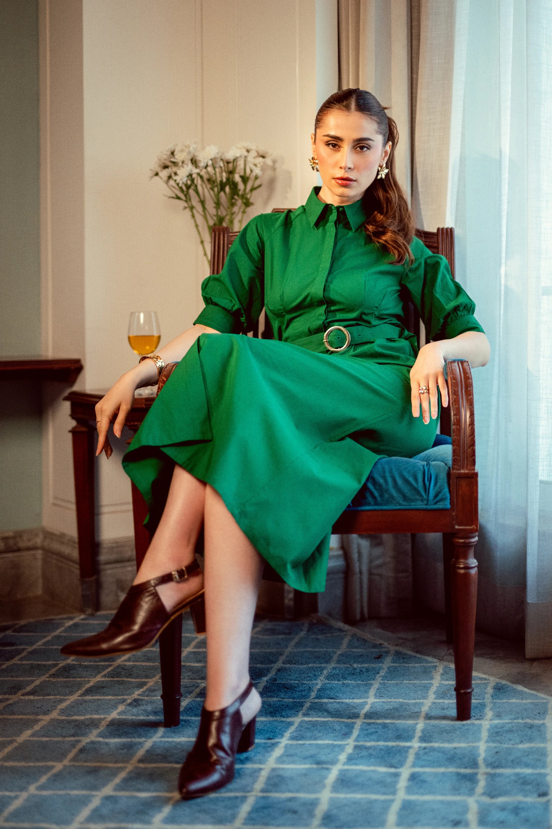 Classic Collared Flowy Dress